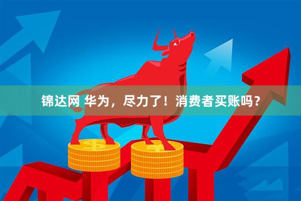 锦达网 华为，尽力了！消费者买账吗？